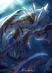 capcom duo eye_contact feral flying_wyvern hi_res horn lagiacrus lan_rizardon leviathan_(mh) looking_at_another male monster_hunter nude rath_wyvern rathalos tail underwater water wings