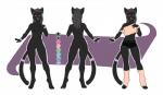 andromorph anthro black_body black_fur black_hair fur genitals hair intersex nude pawpads paws pink_eyes pussy solo faint allie_curoneco felid mammal hi_res