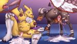 animal_genitalia black_sclera blue_eyes breast_milking breasts canine_pussy chest_tuft condom cum cum_inside digimon fur houndoom implied_poképhilia interspecies lactating multi_breast nintendo nipples pokémon pregnant pussy renamon schwoo-the-squid tuft video_games
Rating: Explicit
Score: -5
User: ChestFox
Date: March 02, 2014