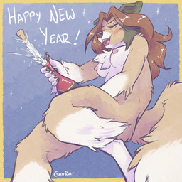 5_fingers anthro blush bottle breasts brown_hair chest_tuft claws container cork cork_popping dipstick_tail eyes_closed female finger_claws fingers fur gloves_(marking) hair holidays leg_markings markings nipples nude nude_anthro nude_female open_mouth socks_(marking) solo tail tail_markings tan_body tan_fur teeth text tuft white_body white_fur gavbat new_year erin_(gavbat) 2026 english_text signature trans_(lore) trans_woman_(lore)