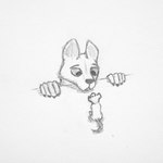 ambiguous_gender anthro black_eyes black_nose digitigrade duo eye_contact feral looking_at_another pointy_ears prick_ears shadow simple_background sitting size_difference tail just_w canid canine canis mammal mouse murid murine rodent wolf 1:1 2025 absurd_res cover cover_art cover_page graphite_(artwork) greyscale hatching_(art) hi_res monochrome shaded traditional_media_(artwork)