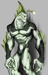 anthro claws harness male muscular muscular_anthro muscular_male nipple_piercing nipples piercing sharp_teeth solo teeth dagantfus_(artist) ben_10 cartoon_network ripjaws alien fish marine piscciss_volann hi_res