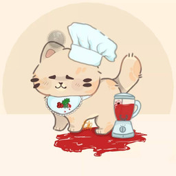 chef_hat chibi clothing eyes_closed feral fur hat headgear headwear markings quadruped tan_body tan_fur tan_markings icetailwarrior warriors_(book_series) domestic_cat felid feline felis mammal 1:1 2023