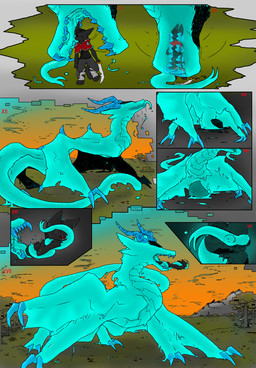 ambiguous_feral ambiguous_gender anthro asphyxiation big_claws blue_body blue_claws blue_tail blue_teeth blue_tongue claws clothed clothing cloud coiling conjoined conjoined_twins dissolved_clothing dripping duo feral flower fur fusion glistening glistening_body grass green_background grey_background grey_body grey_fur horn leg_wraps long_tail male melee_weapon mountain multi_limb multi_wing nude orange_sky plant scenery simple_background size_difference sky slime sword tail teal_body teeth tongue tongue_out tongue_wrapped translucent translucent_body tree vore weapon wet wet_body wet_fur wings wraps kemoniko54 european_mythology mythology dragon felid feline goo_creature mammal monster mythological_creature mythological_scalie scalie western_dragon wyvern comic hi_res multiple_scenes sequence shaded