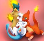 3_toes 4_fingers blue_eyes blush charmeleon claws darkmirage digitigrade erection eye_contact fellatio female fire fur genital_slit group group_sex hand_on_head hindpaw lunamew male mew nintendo nude open_mouth oral oral_sex pawpads paws penis pink_eyes plain_background pokémon pussy quilava red_eyes sex sitting soles spread_legs spread_pussy spreading standing straight tapering_penis threesome toes video_games warm_colors white_fur
Rating: Explicit
Score: 32
User: Qwazzy
Date: December 23, 2013