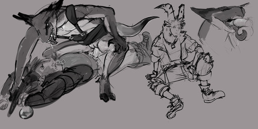 anthro anthro_on_anthro anthro_penetrated anthro_penetrating anthro_penetrating_anthro biped bodily_fluids dominant dominant_female drooling duo female female_on_top female_penetrated interspecies male male/female male_on_bottom male_penetrating male_penetrating_female on_bottom on_top penetration penile penile_penetration penis_in_mouth penis_in_vagina saliva sex tongue tongue_out vaginal vaginal_penetration doctordj deadlock_(game) valve billy_(deadlock) vyper_(deadlock) bovid caprine goat mammal scalie 2026 absurd_res digital_media_(artwork) greyscale hi_res monochrome