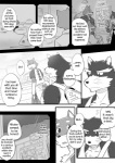 anthro biceps big_muscles canid canine canis clothing comic cotton_(artist) dialogue domestic_dog english_text female fur greyscale male mammal monochrome muscular natsume_(tooboe_bookmark) nitobe parent_(lore) shirt tank_top text tooboe_bookmark topwear