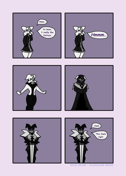 alternate_costume anthro armor bell bell_collar clothing clothing_swap coat collar costume dialogue fur hood male melee_weapon robe solo sword text topwear weapon white_body white_fur royal_feline prince_(royal_feline) domestic_cat felid feline felis mammal absurd_res comic english_text hi_res