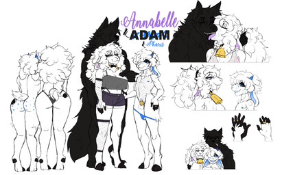 2_horns anthro armwear bell bell_collar bite_mark bite_mark_on_shoulder black_body black_fingers black_fur black_hair black_hooves black_tongue blue_clothing blue_freckles blue_horn blue_inner_ear blue_nipples blue_panties blue_sclera blue_underwear bodily_fluids bottomwear braces breasts butt chastity_cage chastity_device cigarette cigarette_in_mouth clothed clothing cloven_hooves collar crossdressing cuckold dewclaw_hooves digit_ring drooling eye_through_hair eyebrow_through_hair eyebrows female female_anthro femboy fishnet_armwear fishnet_clothing fishnet_legwear fishnet_stockings fishnet_topwear flat_chastity_cage freckled_butt freckled_face freckles french_kissing front_view fur group hair hooves horizontal_pupils horn hotpants humanoid_hands jewelry kissing legwear licking_tongue male male/female male_anthro married_couple muscular muscular_anthro muscular_male nipples object_in_mouth panties panties_down partially_clothed pupils purple_inner_ear purple_tongue raceplay rear_view red_eyes ring saliva shorts side_view simple_background skimpy smile spade_tattoo spades_(suit) suit_symbol teeth text tongue tongue_out topwear translucent translucent_hair trio underwear underwear_down unguligrade wedding_ring white_background white_body white_fur white_pupils butcher_pal adam_manchester annabelle_(lizarian) pharis_(lizarian) bovid canid canine canis caprine hybrid mammal procyonid raccoon sheep wolf 2025 absurd_res colored digital_drawing_(artwork) digital_media_(artwork) full-length_portrait headshot_portrait hi_res model_sheet portrait