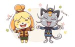 anthro clothing duo eyes_closed female open_mouth open_smile police police_uniform smile text uniform ssalbulre animal_crossing nintendo pokemon isabelle_(animal_crossing) alolan_form alolan_meowth canid canine canis domestic_dog generation_7_pokemon mammal pokemon_(species) regional_form_(pokemon) 16:10 2017 crossover korean_text widescreen