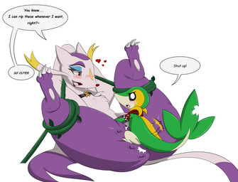 bound duo feet female larger_female larger_sub male male/female sex size_difference smaller_male submissive thick_thighs wide_hips kamikitsu nintendo pokemon generation_5_pokemon mienshao pokemon_(species) snivy source_request unavailable_at_source