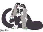 2_heads 2_penises 4_arms 4_breasts ahegao anthro balls black_body black_fur black_hair black_penis black_tail body_horror breasts claws corruption diphallism duo erection fur fusion genitals green_claws green_eyes green_tongue grey_body grey_fur gynomorph hair horizontal_diphallism intersex looking_pleasured multi_arm multi_breast multi_genitalia multi_head multi_limb multi_penis multifur nipple_mouth penis simple_background tail tongue what white_body white_fur gadgetthebun_(artist) gadget_(gadgetthebun) peridoll_(character) hybrid lagomorph leporid mammal rabbit reptile scalie snake hi_res