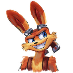 anthro black_nose blue_eyes brown_body brown_fur cheek_tuft eyewear eyewear_on_head facial_tuft fur goggles goggles_on_head grin looking_away male multicolored_body multicolored_fur open_mouth simple_background smile solo tan_body tan_fur teeth tuft two_tone_body two_tone_fur advos jak_and_daxter naughty_dog sony_corporation sony_interactive_entertainment daxter mammal mustelid ottsel 1:1 digital_media_(artwork) hi_res