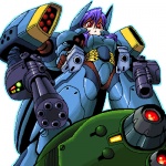 4_arms armor blue_armor boob_armor breastplate clothing codpiece couter cuisse dual_wielding duo female fight futuristic gatling_gun gauntlets gloves greaves green_body gun hair handwear holding_gun holding_object holding_ranged_weapon holding_weapon human_focus long_hair low-angle_view machine machine_gun mecha missile_launcher missile_pod multi_arm multi_limb not_furry pauldron plackart pointing_gun_at_another poleyn power_armor purple_hair ramu ranged_weapon red_eyes robot_arm rocket_launcher shoulder_cannon shoulder_missiles simple_background solo_focus weapon white_background toysaurer human mammal robot 1:1 2008 digital_media_(artwork) low_res oekaki pixel_(artwork)