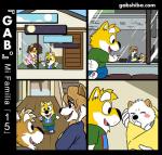 age_difference anthro baby barefoot blonde_hair brown_body brown_fur brown_hair feet female fur hair male smile waiting white_body white_fur yellow_body yellow_fur young gabshiba gab_(comic) gab_shiba gaby_shiba gao_shiba momoko_shiba shiro_shiba canid canine canis domestic_dog mammal shiba_inu spitz comic brother_(lore) brothers_(lore) grandparent_(lore) parent_(lore) sibling_(lore) son_(lore)