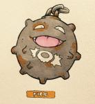 2017 alternate_color alternate_species ambiguous_gender animate_inanimate chain chain_accessory english_text explosives fakemon fangs firefightdex floating front_view full-length_portrait generation_1_pokemon grey_body hatching_(art) hi_res koffing looking_at_viewer marco_fanjul marker_(artwork) markings metallic_body mine mixed_media multicolored_body naval_mine nintendo not_furry nude open_mouth open_smile pen_(artwork) pink_tongue pokemon pokemon_(species) portrait rust shaded shadow simple_background smile solo teeth text tongue toony traditional_media_(artwork) two_tone_body white_background white_body white_markings