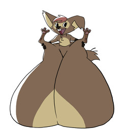 butt female feral hyper inflation overweight solo unknown_artist prostokvashino tama-tama hybrid 1:1