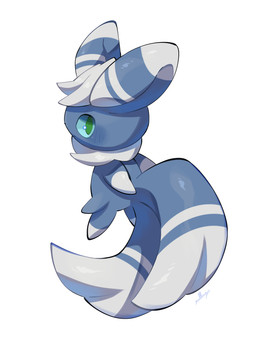 2_tails ambiguous_gender anthro blue_body blue_ears blue_fur blue_sclera blue_tail blush fur gloves_(marking) green_eyes leg_markings markings multi_tail multicolored_body multicolored_fur simple_background socks_(marking) solo tail two_tone_body two_tone_fur white_background white_body white_ears white_fur white_tail nullma nintendo pokemon felid feline generation_6_pokemon mammal meowstic pokemon_(species) digital_media_(artwork) hi_res signature