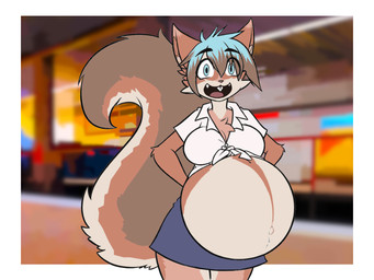 anthro belly big_belly big_breasts big_tail biped blue_eyes bottomwear breasts buckteeth chest_tuft cleavage clothed clothing female fur hair looking_at_viewer miniskirt navel open_mouth pregnant pregnant_anthro pregnant_female raised_clothing raised_shirt raised_topwear school_uniform shirt shirt_tied_under_breasts skirt smile solo tail teeth tied_shirt topwear train_station tuft uniform white_clothing white_shirt white_topwear breedoodles torqueempup_(artist) nixie_(torqueempup) mammal rodent sciurid tree_squirrel 2025 4:3 colored digital_drawing_(artwork) digital_media_(artwork) hi_res