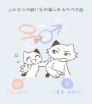 brother_(lore) comic domestic_cat felid feline felis female heart_symbol japanese_text komeko-nk low_res male mammal sibling_(lore) sister_(lore) text translated
