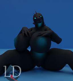 big_breasts blue_nipples breasts claws crossgender female glowing glowing_body hand_on_breast nipples nude solo thick_thighs wide_hips lustfuldemon blender_cycles godzilla_(series) toho godzilla 3d_(artwork) blender_(artwork) digital_media_(artwork)