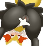 anthro anus areola bent_over blush bodily_fluids breasts butt butt_focus female fingering fingering_self fur genital_fluids genitals masturbation nipples nude pussy simple_background smile solo vaginal vaginal_fingering vaginal_fluids vaginal_masturbation white_background kinako_(artist) nintendo pokemon braixen canid canine fox generation_6_pokemon mammal pokemon_(species) absurd_res hi_res