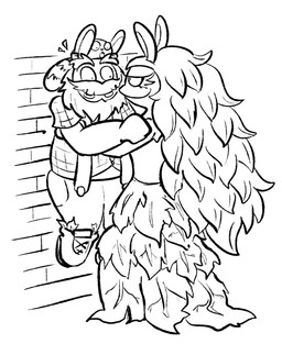 alternate_form ambiguous_gender anthro beard bent_arm brick_wall buckteeth button_(fastener) clothed clothed_anthro clothed_female clothed_male clothing collared_shirt dress dress_shirt eyebrows eyelashes facial_hair female footwear fully_clothed fully_clothed_anthro fully_clothed_male group hair larger_female larger_male leaf leaf_dress leaf_hair lifting_partner long_ears long_hair male male/female mitten_hands mustache no_eyebrows noseless overweight overweight_anthro overweight_male pinned pinned_to_wall plant plant_hair pockets pseudo_hair shirt shoes size_difference smaller_ambiguous smaller_anthro smaller_male smile smiling_at_another smiling_at_each_other smiling_at_partner suspenders tail teeth topwear trio wall_(structure) white_beard white_eyebrows white_eyes white_facial_hair white_mustache white_nose white_tail altermentality nintendo raving_rabbids rayman_(series) tall_woman_lifting_short_woman ubisoft beaver_(mario_plus_rabbids) dryad_(mario_plus_rabbids) sweetlopek beaver dryad hybrid lagomorph mammal rabbid rodent 2022 black_and_white digital_drawing_(artwork) digital_media_(artwork) english_description hi_res monochrome