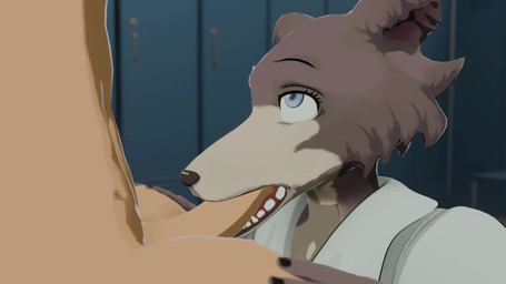 anthro anthro_penetrated clothing deep_throat duo fellatio female female_penetrated kneeling locker_room looking_at_another male male/female male_penetrating male_penetrating_female nude oral oral_penetration penetration penile penile_penetration penis_in_mouth school_uniform sex sitting uniform quantiteez beastars juno_(beastars) louis_(beastars) canid canine canis cervine deer mammal red_deer wolf 16:9 3d_(artwork) 3d_animation animated digital_media_(artwork) hi_res loop no_sound short_playtime video widescreen
