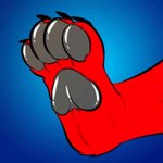 black_pawpads feet female foot_focus fur grey_pawpads pawpads paws red_body red_fur solo wiggle recurrent wuffkitty folfitty 1:1 animated low_res short_playtime