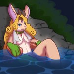 anthro bathing breasts convenient_censorship female nude outside partially_submerged solo towel towel_around_neck water orangestheasd priscillia_(xilrayne) deer dryad hybrid lagomorph mammal 1:1 2023 hi_res gynomorph_(lore) trans_(lore) trans_woman_(lore)