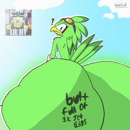 anthro beak big_butt body_hair butt chest_hair cloud confusion expansion feathers fluffy fluffy_chest green_body huge_butt hyper hyper_butt inflation looking_back male nude overweight resting simple_background sitting sky solo sunny tail thick_thighs weight_gain wide_hips basebird sega sonic_riders sonic_the_hedgehog_(series) jet_the_hawk avian bird hybrid 1:1 2026 digital_drawing_(artwork) digital_media_(artwork) english_description hi_res