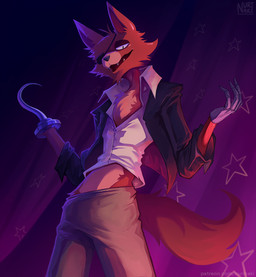 4_fingers anthro biped black_clothing black_eyes black_nose black_shirt black_topwear bottomwear brown_bottomwear brown_clothing brown_pants button_(fastener) cheek_tuft chest_tuft clothed clothed_anthro clothed_male clothing collared_shirt eye_patch eyewear facial_tuft fangs fingers fur hook hook_hand logo looking_at_viewer male male_anthro monotone_body monotone_fur multicolored_clothing multicolored_shirt multicolored_topwear open_clothing open_mouth open_shirt open_topwear pants pink_clothing pink_shirt pink_topwear pointy_ears red_body red_fur red_inner_ear red_tail shirt solo tail teeth text topwear tuft two_tone_clothing two_tone_shirt two_tone_topwear white_clothing white_shirt white_topwear nurinaki five_nights_at_freddy's scottgames foxy_(fnaf) canid canine fox mammal 2025 artist_logo artist_name digital_media_(artwork) digital_painting_(artwork) hi_res painting_(artwork) url