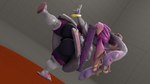 16:9 3d_(artwork) anthro big_butt butt clothing digital_media_(artwork) female flip_flops footwear grey_body grey_skin gunfire_reborn hair hi_res lagomorph leporid mammal melee_weapon mightyk pink_hair rabbit sandals shoes slightly_chubby slightly_chubby_anthro slightly_chubby_female slippers solo sword tao_(gunfire_reborn) weapon widescreen