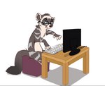 blue_eyes computer electronics eyewear eyewear_only fur furniture glasses glasses_only keyboard male monitor nude pawpads sitting solo table tongue tongue_out typing wearing_glasses tuwka cooper_mordaut domestic_ferret mammal mustelid musteline true_musteline weasel 2021 animated frame_by_frame short_playtime