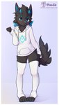 2018 4_toes aeternum anthro artist_name blush border bottomless clothed clothing cute_fangs dragon eyebrows featureless_crotch feet footwear girly hi_res hoodie hoodie_(artist) horn legwear looking_at_viewer male mythological_creature mythological_scalie mythology plantigrade scalie socks solo tail text thigh_highs thigh_socks toeless_footwear toeless_socks toes topwear url white_border white_clothing white_footwear white_hoodie white_legwear white_socks white_thigh_highs white_thigh_socks white_topwear wulf(aeternum) wulf_(aeternum)
