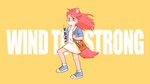 anthro bag female hair musical_instrument pink_hair recorder_(musical_instrument) simple_background solo tail text wind wind_instrument woodwind_instrument yellow_background 3iurub iurub fur_(theterm) canid canine fox mammal 2023 digital_media_(artwork) hi_res