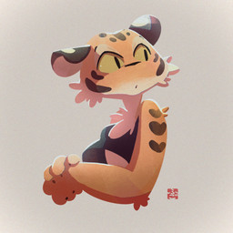 anthro cheek_tuft chest_tuft clothing crop_top facial_tuft female female_anthro fur hands_together hands_together_elbows_apart markings multicolored_body multicolored_fur orange_body orange_fur shirt side_view solo spots spotted_body spotted_fur topwear tuft yellow_eyes fu_go_fu_go felid mammal pantherine tiger 1:1 2024 bust_portrait hi_res icon portrait