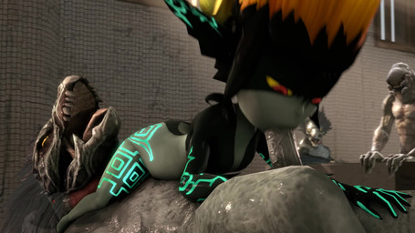 5_fingers anthro anthro_on_bottom anthro_penetrating anthro_penetrating_humanoid being_watched big_penis black_body black_skin blonde_hair breasts duo_focus erection fellatio female female_on_anthro female_on_top female_penetrated fingers genitals glowing glowing_markings green_markings grey_body grey_penis grey_scales grey_skin group hair humanoid_on_anthro humanoid_on_top humanoid_penetrated interspecies larger_anthro larger_male leg_grab looking_at_another looking_away looking_down lying male male/female male_on_bottom male_on_humanoid male_penetrating male_penetrating_female markings moan muscular muscular_anthro muscular_male nude on_back on_bottom on_top oral oral_only oral_penetration orange_hair penetration penile penile_penetration penis penis_in_mouth scales sex sharp_teeth shortstack shortstack_female size_difference small_breasts smaller_female smaller_humanoid smaller_penetrated sound_effects teeth vein veiny_penis yellow_sclera margevonn halo_(series) microsoft nintendo the_legend_of_zelda twilight_princess xbox_game_studios midna alien humanoid imp kig-yar sangheili scalie t'vaoan twili 16:9 2021 3d_(artwork) 3d_animation animated crossover digital_media_(artwork) hi_res high_framerate short_playtime sound video widescreen