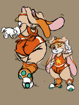 anthro big_butt butt clothing female footwear looking_away roller_skates solo thick_thighs young young_female kingyuyu sega sonic_the_hedgehog_(series) cream_the_rabbit humanoid lagomorph leporid mammal rabbit 3:4 hi_res
