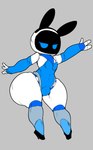 big_butt blue_eyes bulge bunny_costume butt clothed clothing costume fake_ears fake_rabbit_ears femboy grey_background huge_butt machine male mouthless narrowed_eyes not_furry screen screen_face simple_background solo standing teapot_(body_type) thick_thighs white_body thecon astro_bot_(series) playstation sony_corporation sony_interactive_entertainment astro_(astro_bot) humanoid robot robot_humanoid 2024 digital_media_(artwork) hi_res