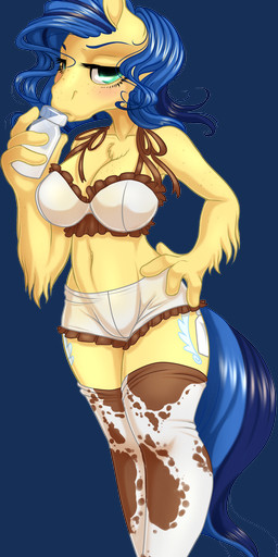 anthro anthrofied biped blue_hair bottle bottomwear bra breasts clothing container cutie_mark drinking female freckles fur glass green_eyes hair legwear lingerie long_muzzle looking_at_viewer milk multicolored_hair panties shorts simple_background snout solo standing stockings tail transparent_background two_tone_hair underwear kittehkatbar hasbro my_little_pony fan_character milky_way_(flash_equestria) earth_pony equid equine horse mammal pony 2013 alpha_channel hi_res