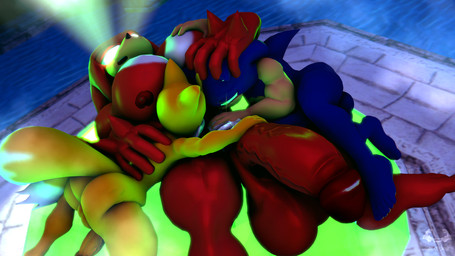 anthro balls big_balls big_butt big_muscles big_pecs big_penis body_size_growth butt flaccid genitals glowing glowing_eyes group hand_on_head headlight_eyes huge_balls huge_pecs huge_penis hyper hyper_balls hyper_genitalia hyper_penis larger_male looking_pleasured lying male master_emerald muscular muscular_male on_back pecs penis possession pubes size_difference size_transformation smaller_male thick_thighs transformation trio worship angelic_endowment sega sonic_the_hedgehog_(series) knuckles_the_echidna miles_prower sonic_the_hedgehog canid canine echidna eulipotyphlan fox hedgehog mammal monotreme 16:9 3d_(artwork) digital_media_(artwork) hi_res widescreen