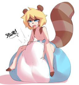 ahegao anthro big_diaper blonde_hair blue_diaper blue_eyes blush bodily_fluids brown_body brown_fur clothed clothing cum cum_filled_diaper cum_in_diaper diaper diaper_fetish fur genital_fluids hair huge_diaper hyper hyper_diaper looking_pleasured male multicolored_body multicolored_fur short_hair sitting tan_body tan_fur text tongue tongue_out two_tone_body two_tone_diaper two_tone_fur unclean_diaper wearing_diaper white_body white_diaper white_fur borvar ashi_(ashizero) canid canine mammal raccoon_dog tanuki 2022 hi_res