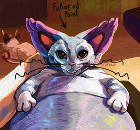 3_toes feet feral first_person_view fur grey_body grey_fur looking_at_viewer lying on_back overweight paws pink_nose purple_body purple_fur slightly_chubby toes whiskers white_body white_fur yellow_eyes blitzdrachin conditional_dnp nintendo pokemon domestic_cat felid feline felis generation_1_pokemon generation_4_pokemon mammal meowth pokemon_(species) purugly painting_(artwork)
