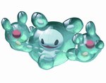 ambiguous_gender green_body open_mouth open_smile simple_background smile solo white_background jam_uo nintendo pokemon cell_(organism) generation_5_pokemon humanoid pokemon_(species) reuniclus 2021