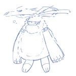 anthro fluffy flying hair hair_over_eyes helicopter_ears long_ears male ponytail_ears smile solo megane_nadore bandai_namco digimon angoramon digimon_(species) lagomorph leporid mammal rabbit 1:1 hi_res