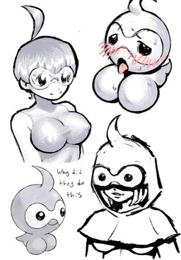 ahegao ahoge alternate_species big_breasts blush bodily_fluids breasts capelet clothing eyewear female feral goggles grey_body grey_hair group hair hood hood_up hooded_capelet humanized lips looking_pleasured mouth_closed nipple_outline open_mouth short_hair sleeveless_shirt smile sweat tongue tongue_out trio white_body white_skin dreamscreep nintendo pokemon castform generation_3_pokemon human mammal normal_castform pokemon_(species) colored_sketch hi_res sketch
