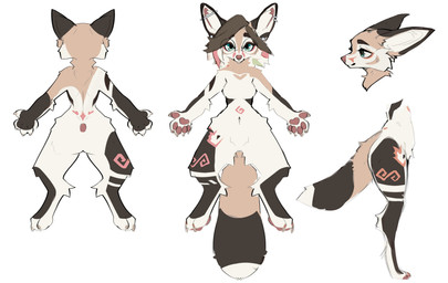 anthro biped breasts butt claws featureless_breasts feet female fingers front_view hair looking_at_viewer navel nude nude_anthro nude_female paws piercing rear_view side_view simple_background solo standing tail toes cocoline_(artist) lin_(cocoline) canid canine fox mammal 2026 absurd_res digital_drawing_(artwork) digital_media_(artwork) hi_res