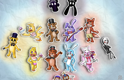 anthro beak bib bow_(feature) bow_tie clothing electric_guitar electronics female food group guitar hat headgear headwear hook machine male microphone musical_instrument pizza playing_guitar playing_music plucked_string_instrument smile string_instrument top_hat bunnyziegs five_nights_at_freddy's five_nights_at_freddy's_2 flying_v gibson scottgames sister_location balloon_boy_(fnaf) bonnie_(fnaf) chica_(fnaf) cupcake_(fnaf) foxy_(fnaf) freddy_(fnaf) funtime_foxy_(fnaf) golden_freddy_(fnaf) jayjay_(fnaf) mangle_(fnaf) marionette_(fnaf) shadow_bonnie_(fnaf) shadow_freddy_(fnaf) toy_bonnie_(fnaf) toy_chica_(fnaf) toy_freddy_(fnaf) animatronic avian bear bird canid canine chicken fox galliform humanoid lagomorph leporid mammal phasianid rabbit robot hi_res