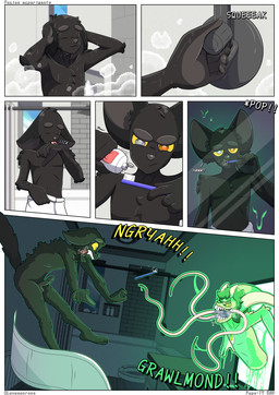 anthro balls bathing bathroom bathtub big_ears big_eye black_body black_fur black_hair brush brushing brushing_teeth buckteeth comic_panel dialogue duo erection fluffy fur fur_markings furry_tail fusion genitals glowing glowing_eyes green_body green_fur green_hair hair heterochromia horn long_ears male markings mirror multi_tongue nude penis personal_grooming scared sharp_teeth showering sink slime spots spotted_body spotted_fur steam superpowers tail teeth tentacles toilet tongue unhinged_jaw water lavasaurous almond_(lavasaurous) lazarus_(lavasaurous) simon_(lavasaurous) dinosaur domestic_cat dromaeosaurid felid feline felis furred_scalie goo_creature hybrid lagomorph leporid mammal prehistoric_species rabbit reptile saurischian scalie symbiote theropod absurd_res comic hi_res